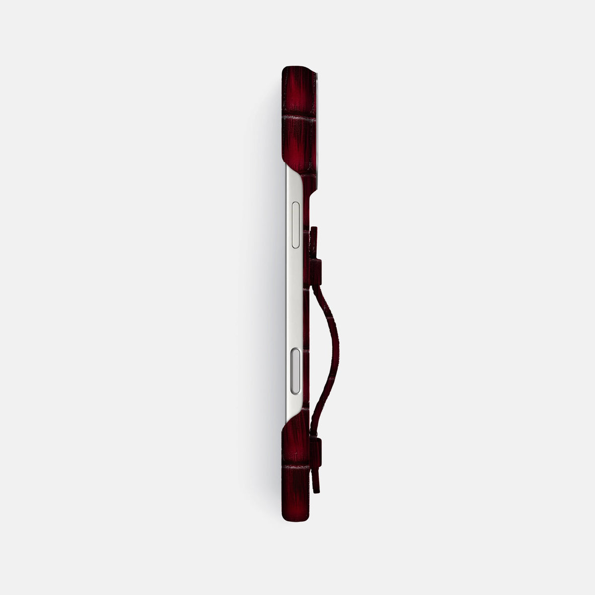 Handle Case For iPhone 18 Pro Max In Patina Alligator -3 | Havana-Burgundy-Steel