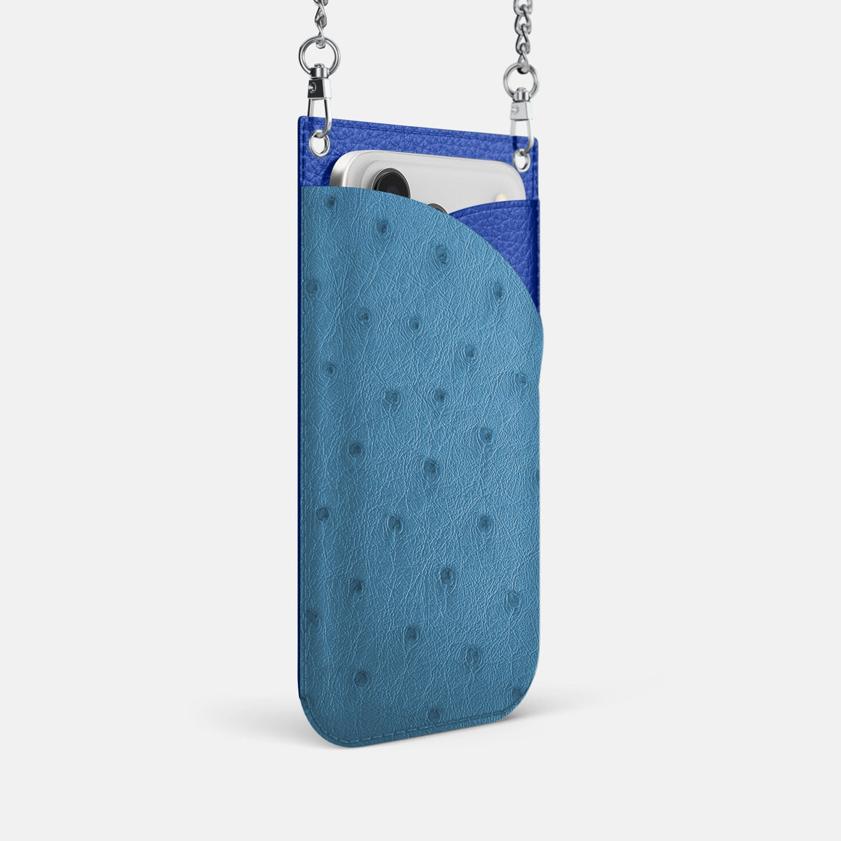 Crossbody Bag For iPhone 18 Pro In Ostrich -2 | Blue-Jeans-Steel