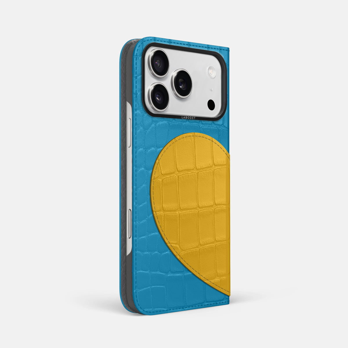 Folio Case With Heart For iPhone 17 Pro Max In Alligator -1 | Curaçao-Blue-Black