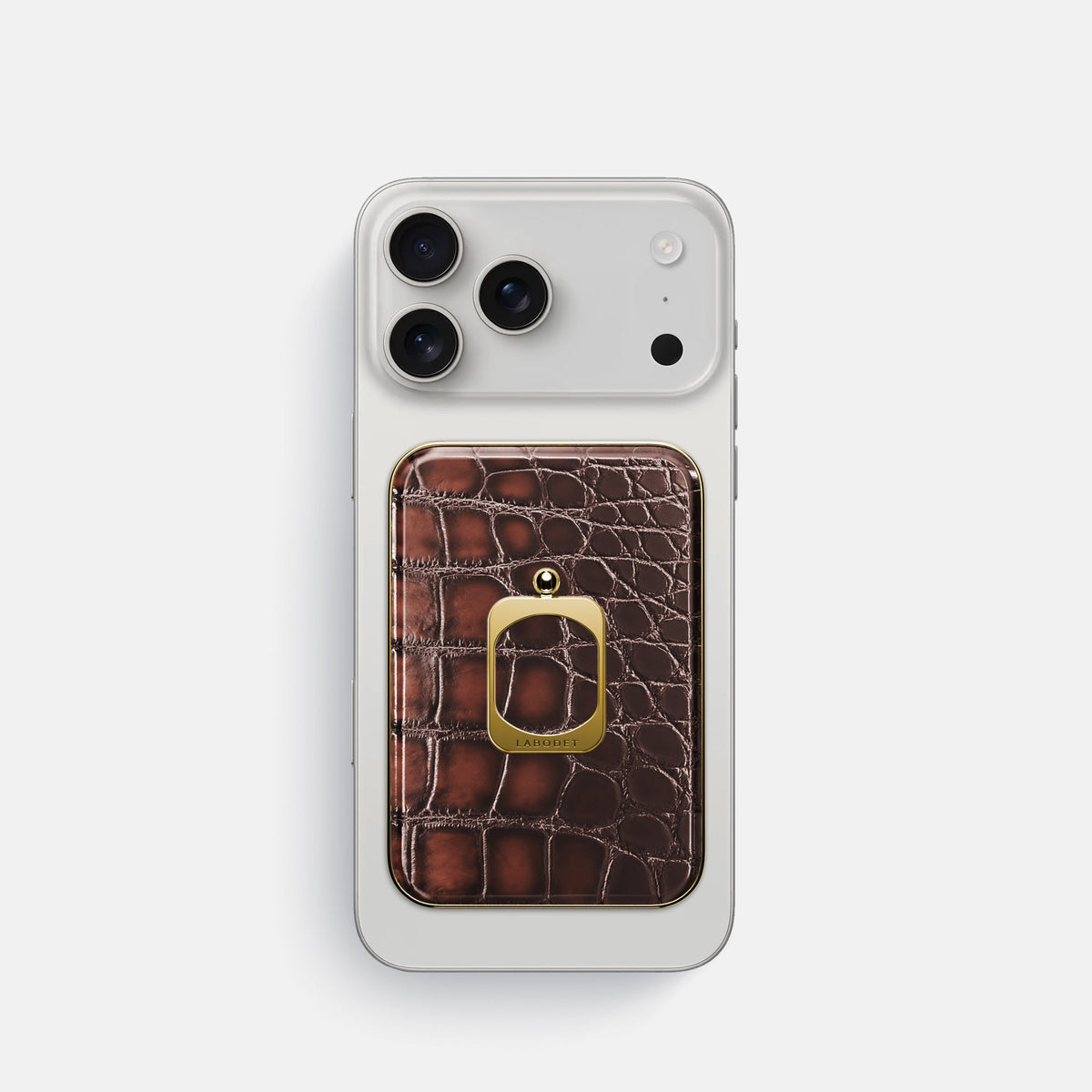 MagSafe Ring For iPhone 18 Pro In Patina Alligator -2 | Havana-Brown-Gold