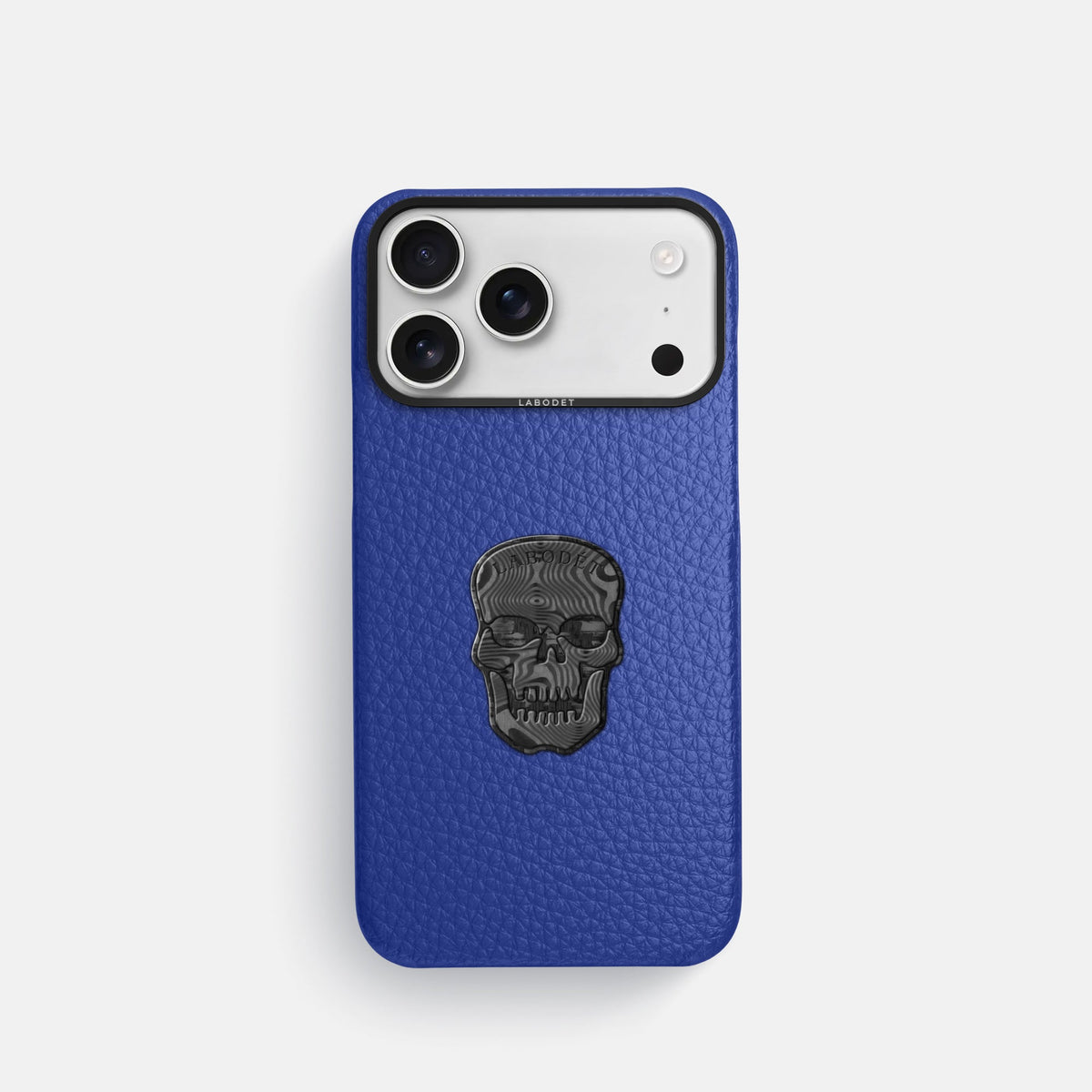 Classic Case With Carbon Skull For iPhone 18 Pro In Calf -1 | Royal-Blue-Black