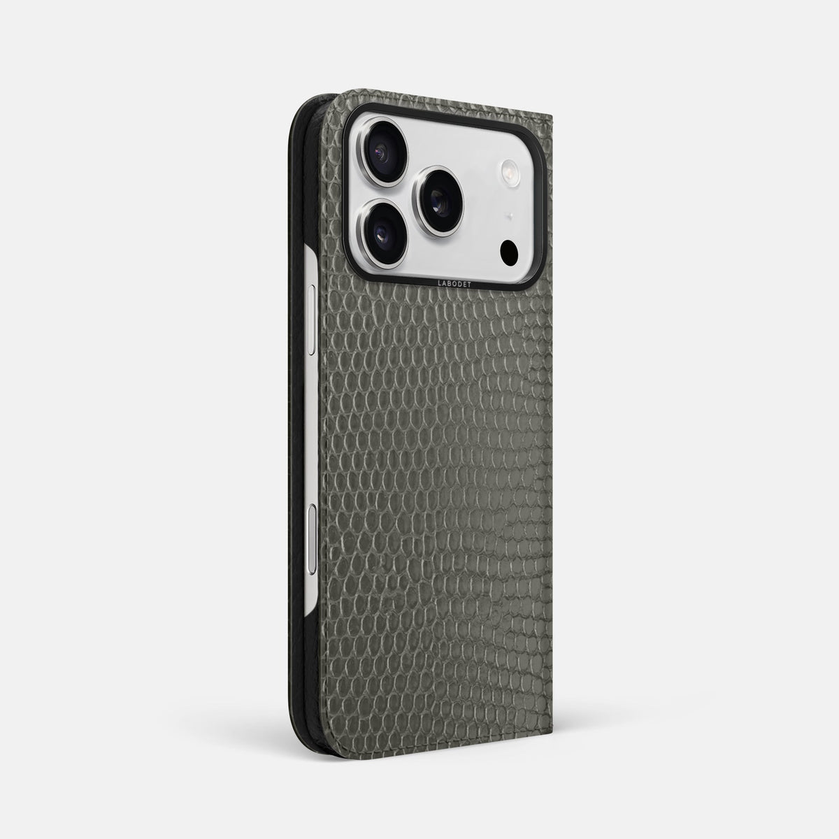 Folio Case For iPhone 18 Pro Max In Lizard -1 | Grey-Black