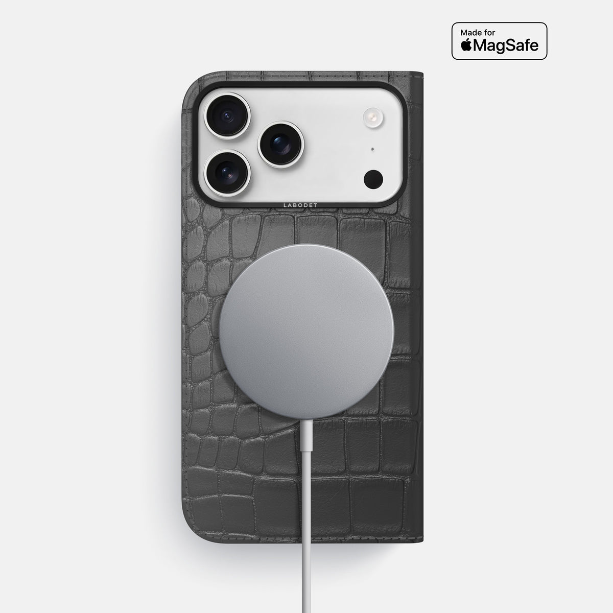 Folio Case For iPhone 17 Pro Max In Alligator -3 | Grey-Black