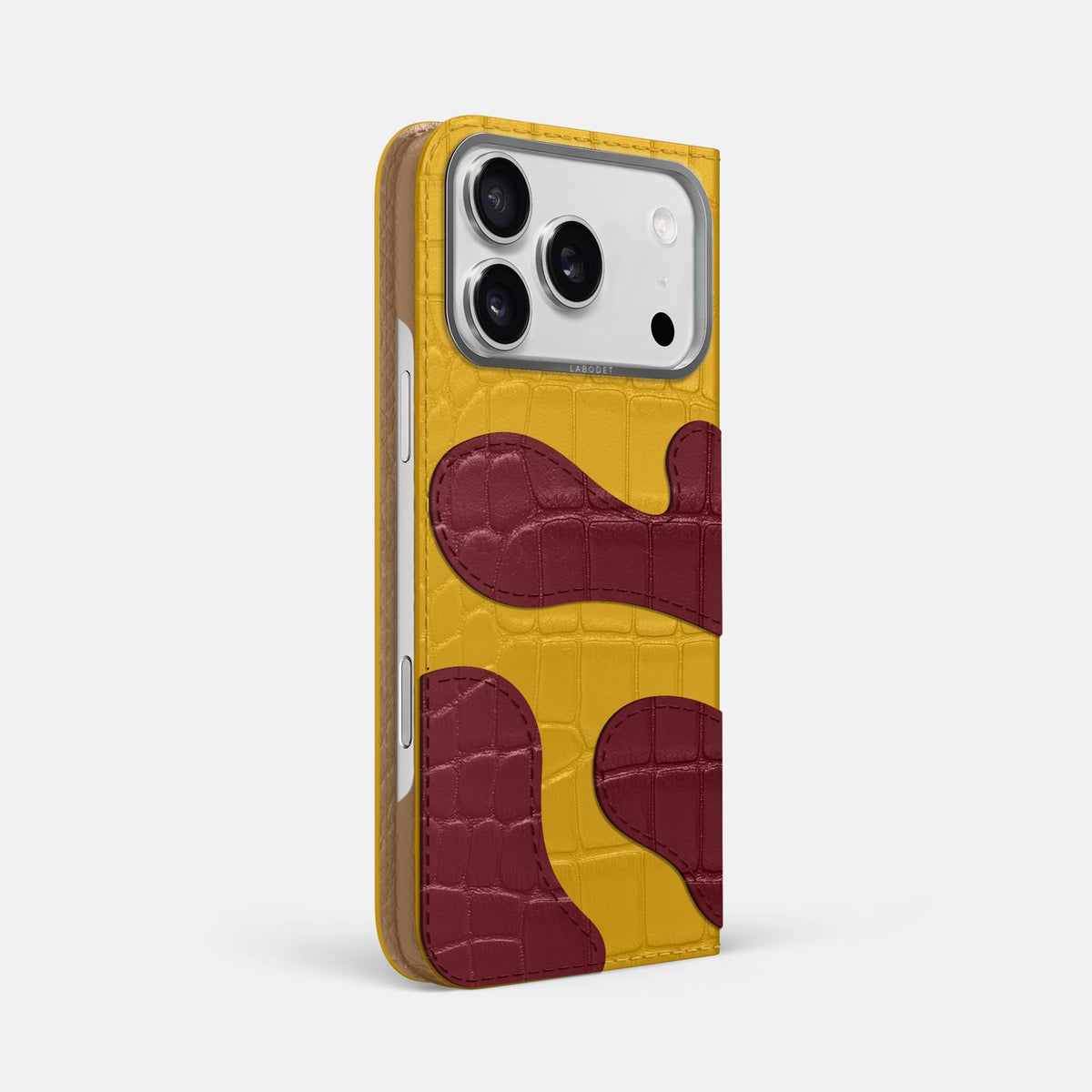 Camouflage Folio For iPhone 18 Pro Max In Alligator -1 | Yellow-Steel
