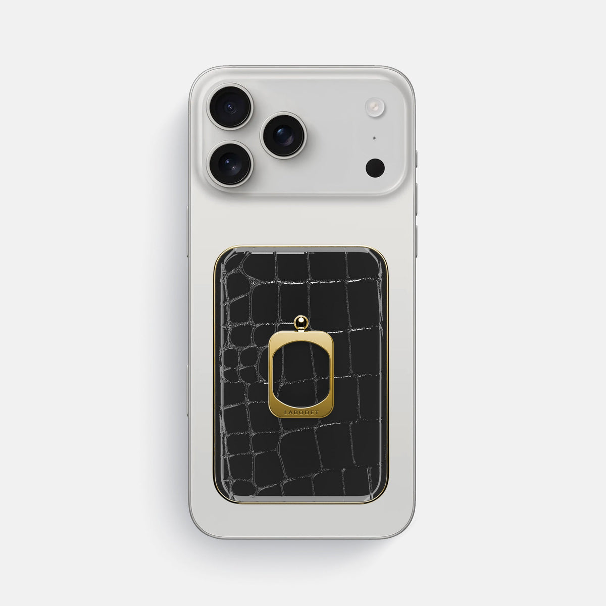 MagSafe Ring For iPhone 18 Pro Max In Shiny Alligator -2 | Black-Gold
