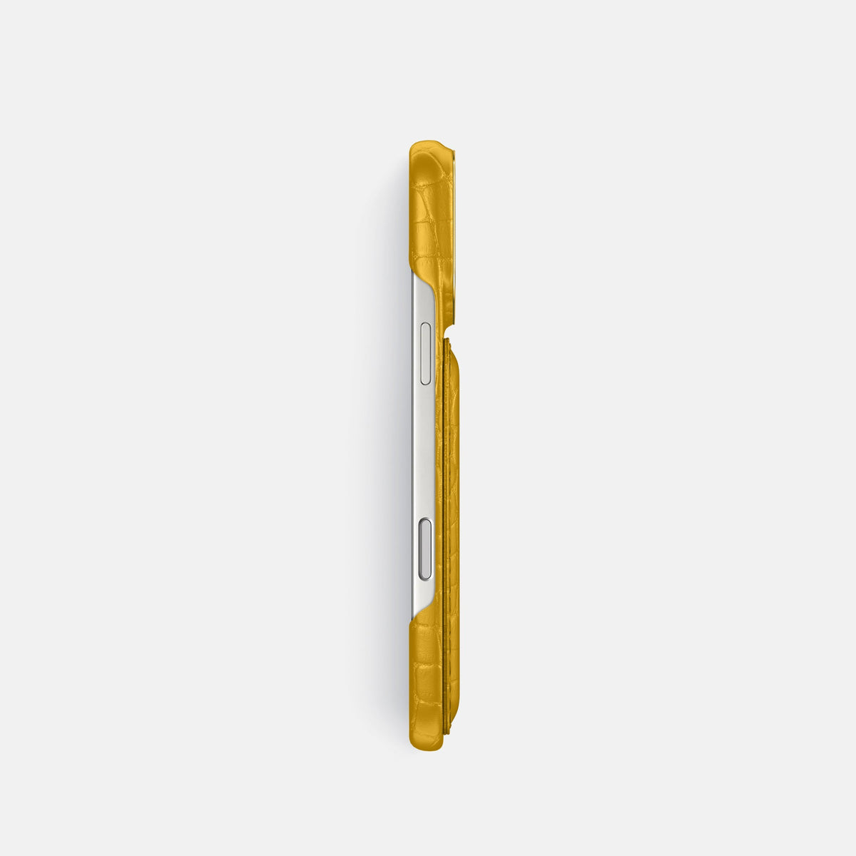 Double Card Case For iPhone 18 Pro In Alligator -3 | Yellow-Gold