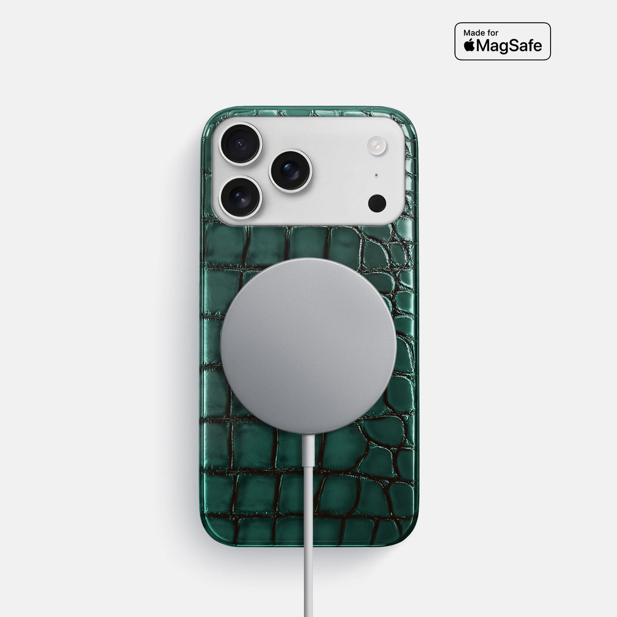 Slim Case For iPhone 18 Pro In Patina Alligator -5 | Green