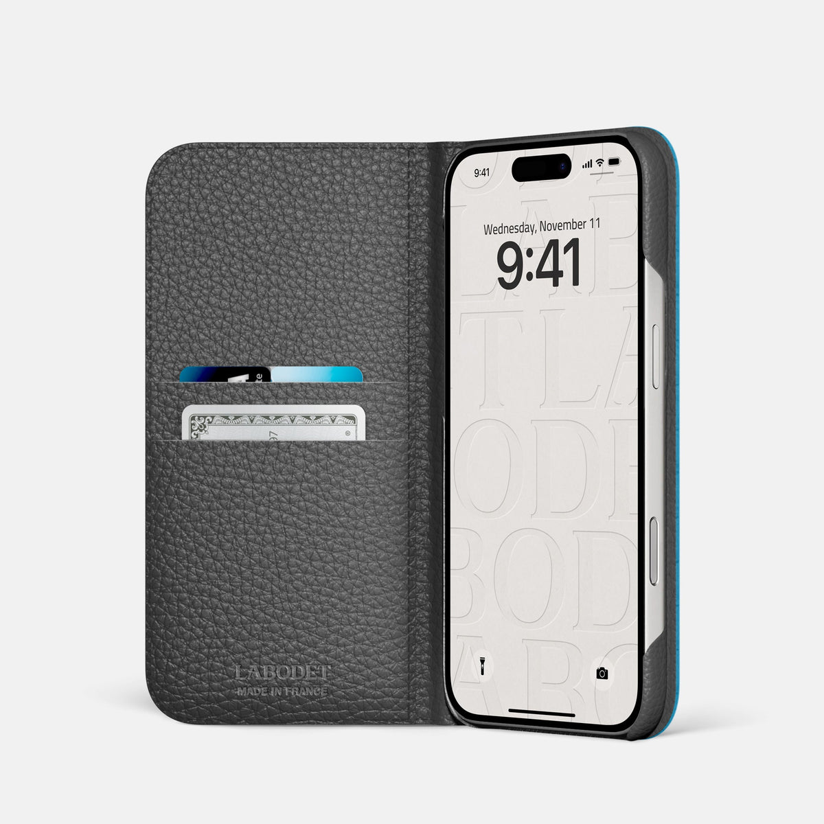 Folio Case With Heart For iPhone 18 Pro In Alligator -2 | Curaçao-Blue-Steel