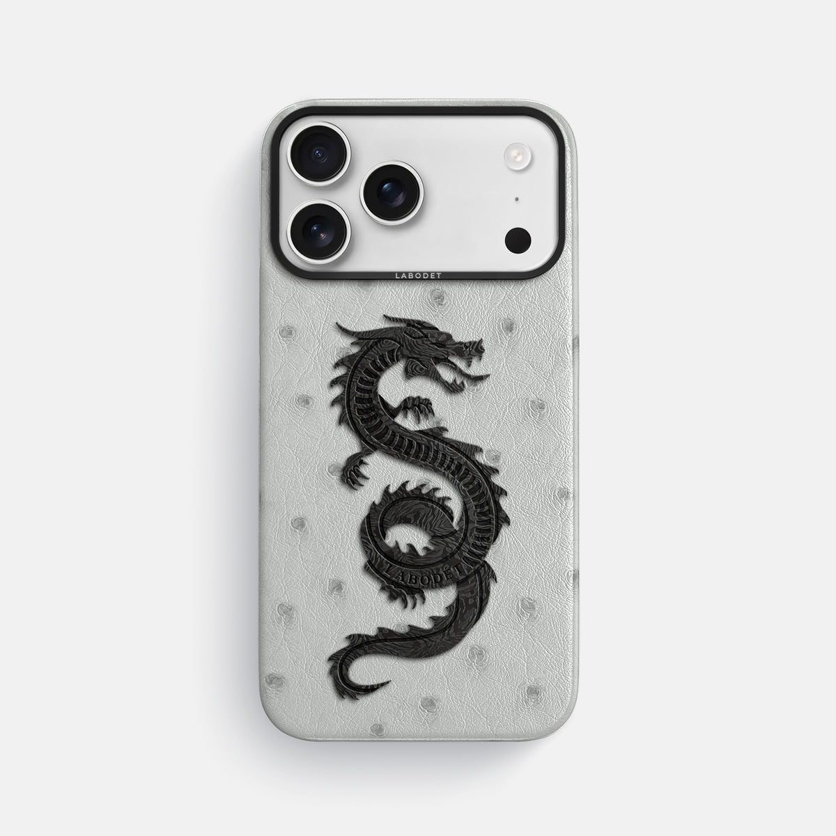 Classic Case With Carbon Dragon For iPhone 17 Pro Max In Ostrich -1 | White-Black
