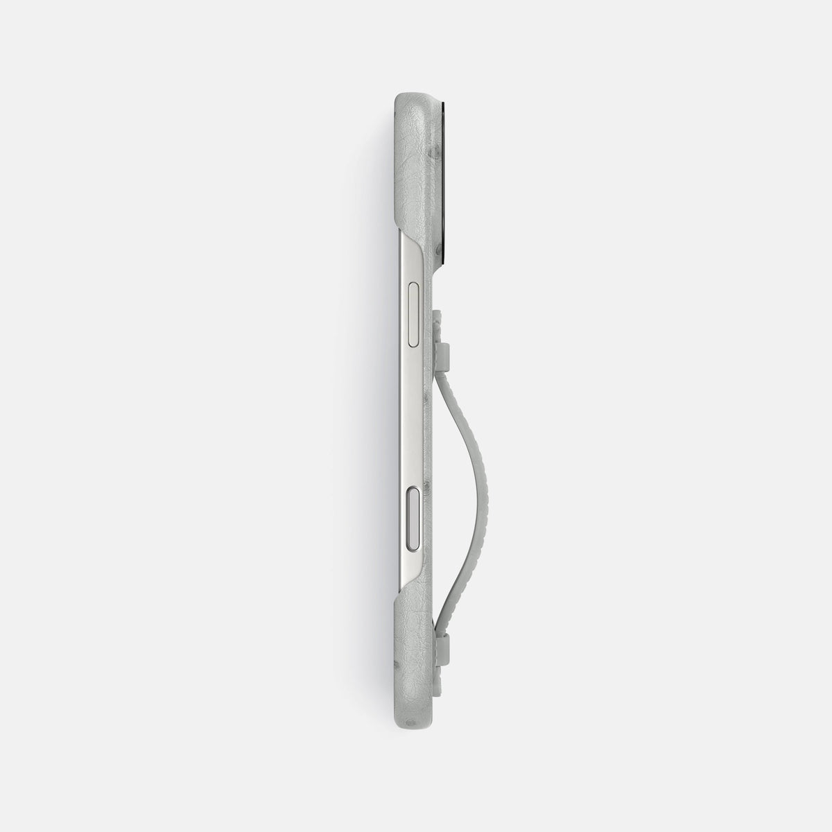 Center Handle For iPhone 18 Pro Max In Ostrich -2 | White-Black
