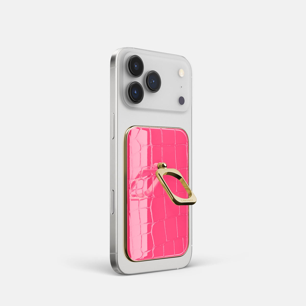 MagSafe Ring For iPhone 18 Pro In Shiny Alligator -1 | Pink-Panther-Gold