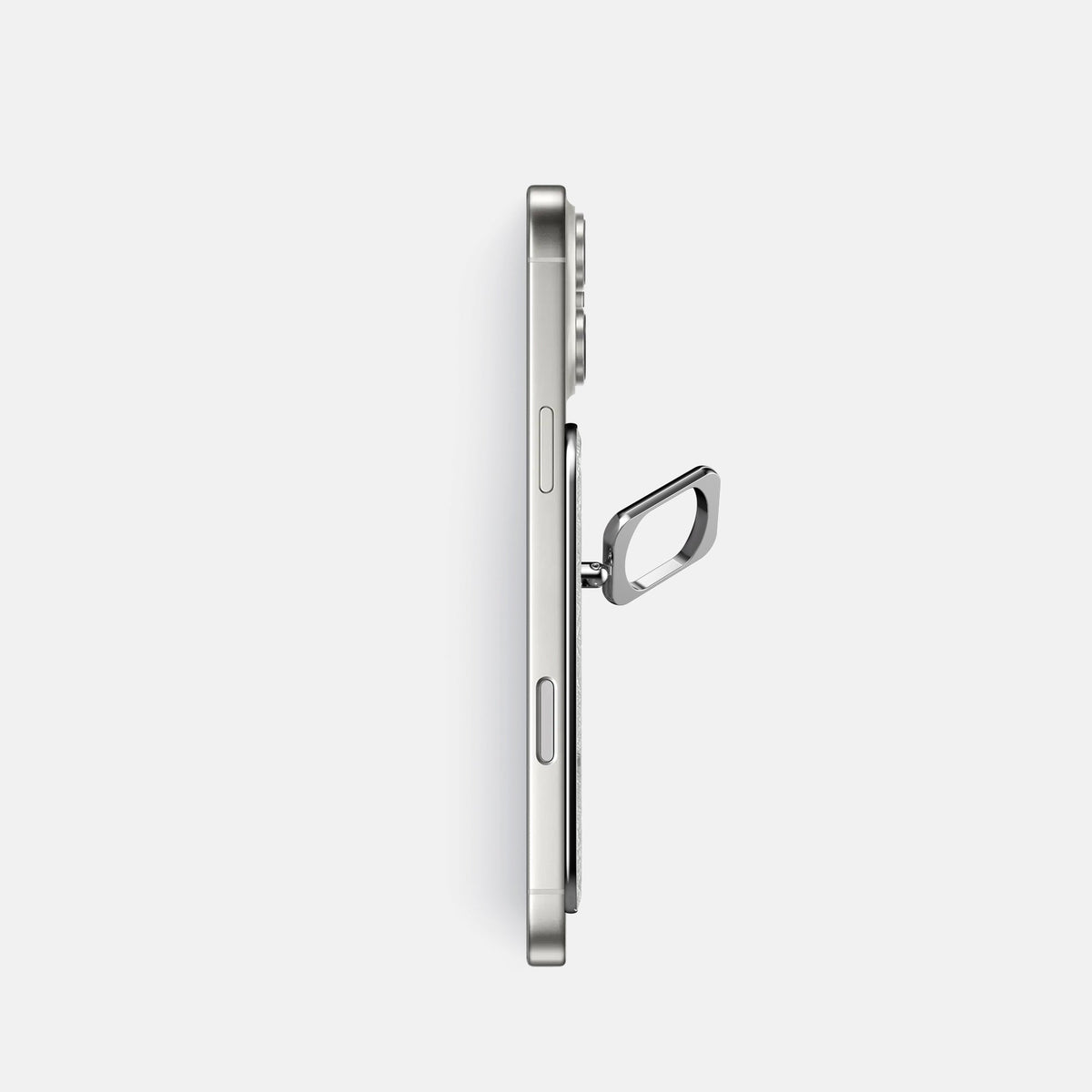 MagSafe Ring For iPhone 18 Pro In Ostrich -3 | White-Steel
