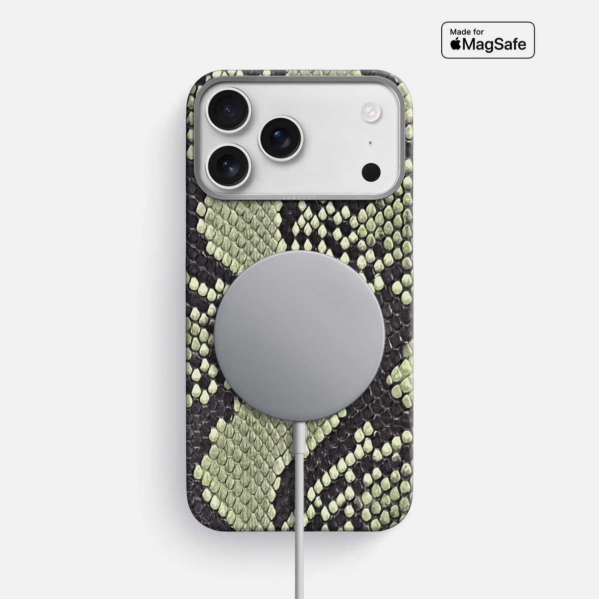 Classic Case For iPhone 18 Pro Max In Deluxe Python -5 | Army-Green-Steel