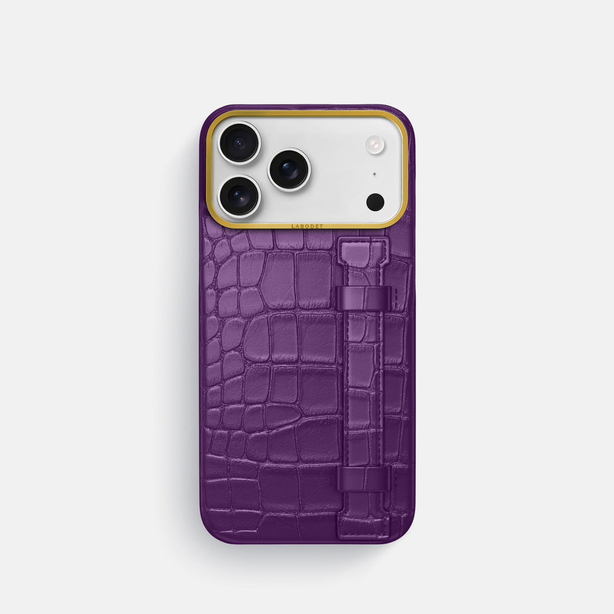 Handle Case For iPhone 18 Pro In Alligator -1 | Purple-Gold