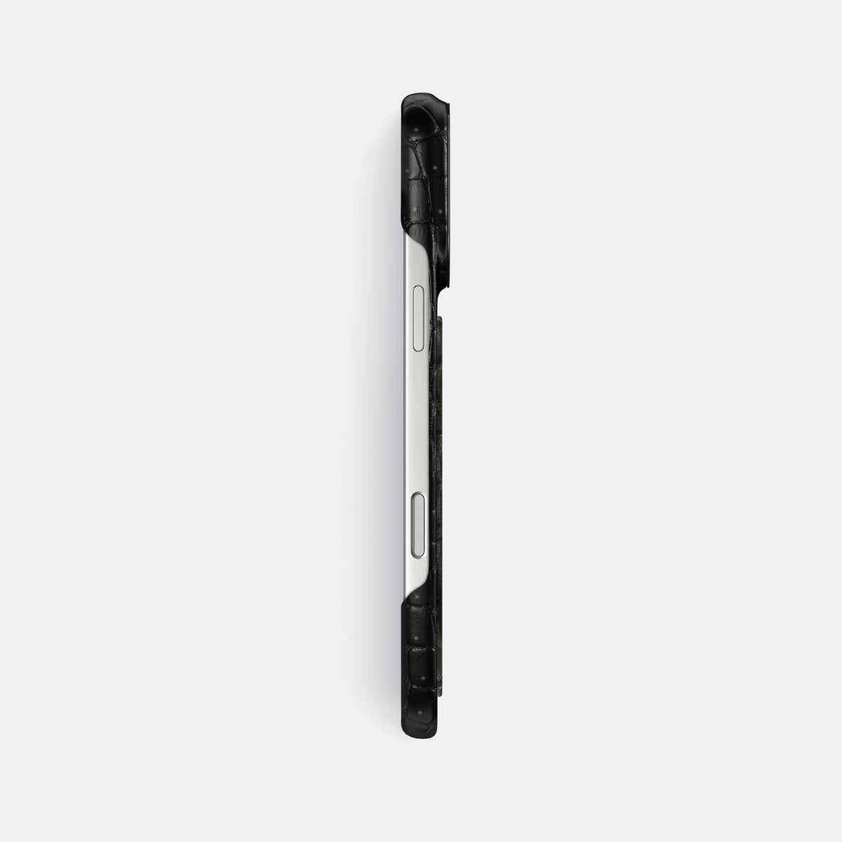Classic Case With Carbon Dragon For iPhone 18 Pro Max In Porosus Crocodile -3 | Black-Black
