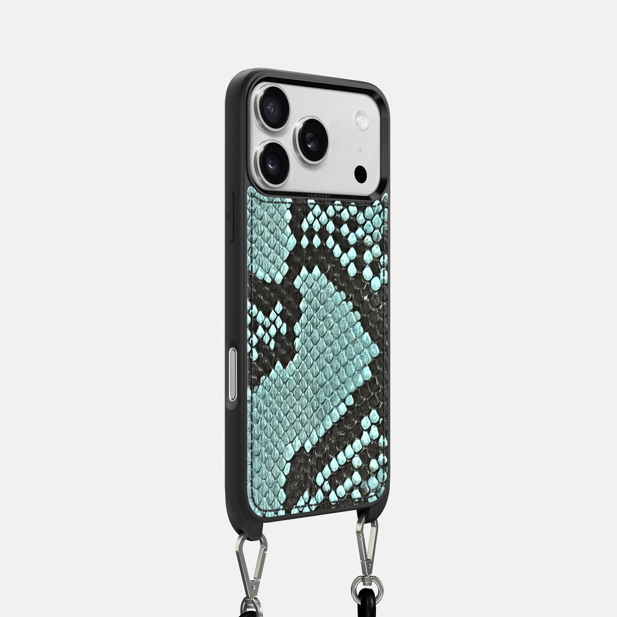 Crossbody Sport Case For iPhone 18 Pro In Deluxe Python -2 | Blue-Lagoon