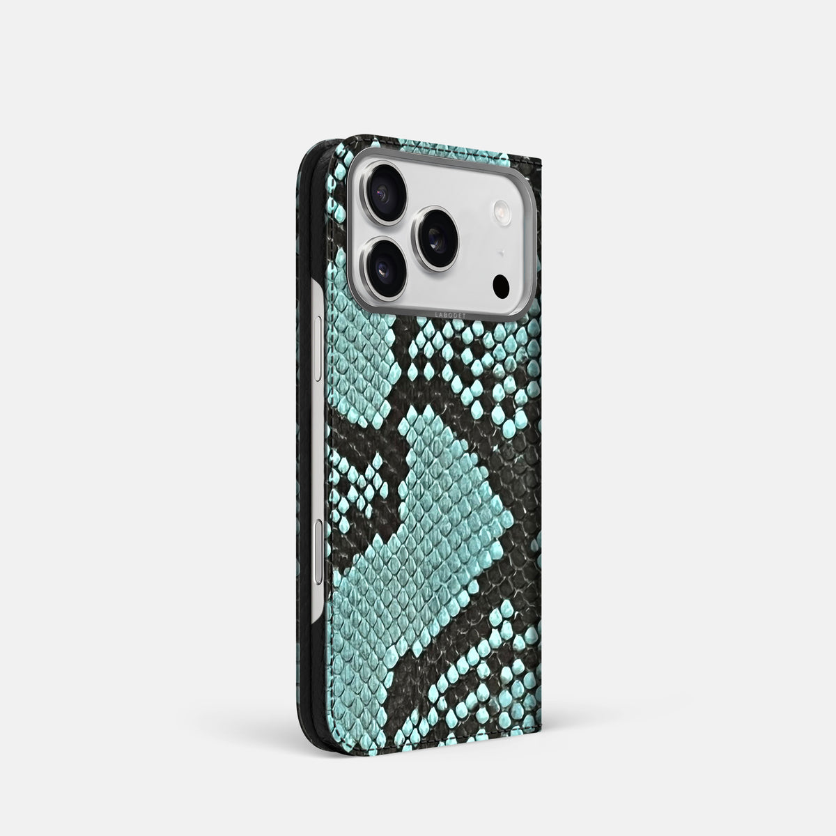 Folio Case For iPhone 17 Pro In Deluxe Python -1 | Blue-Lagoon-Steel