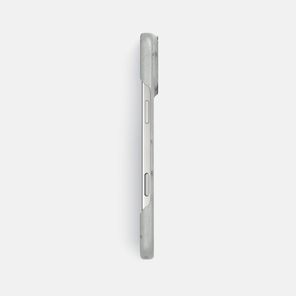 Classic Case For iPhone 17 Pro Max In Ostrich -3 | White-Steel