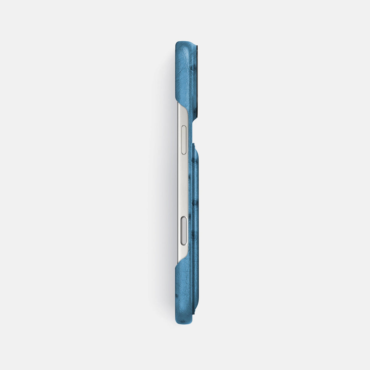Double Card Case For iPhone 18 Pro Max In Ostrich -3 | Blue-Jeans-Black
