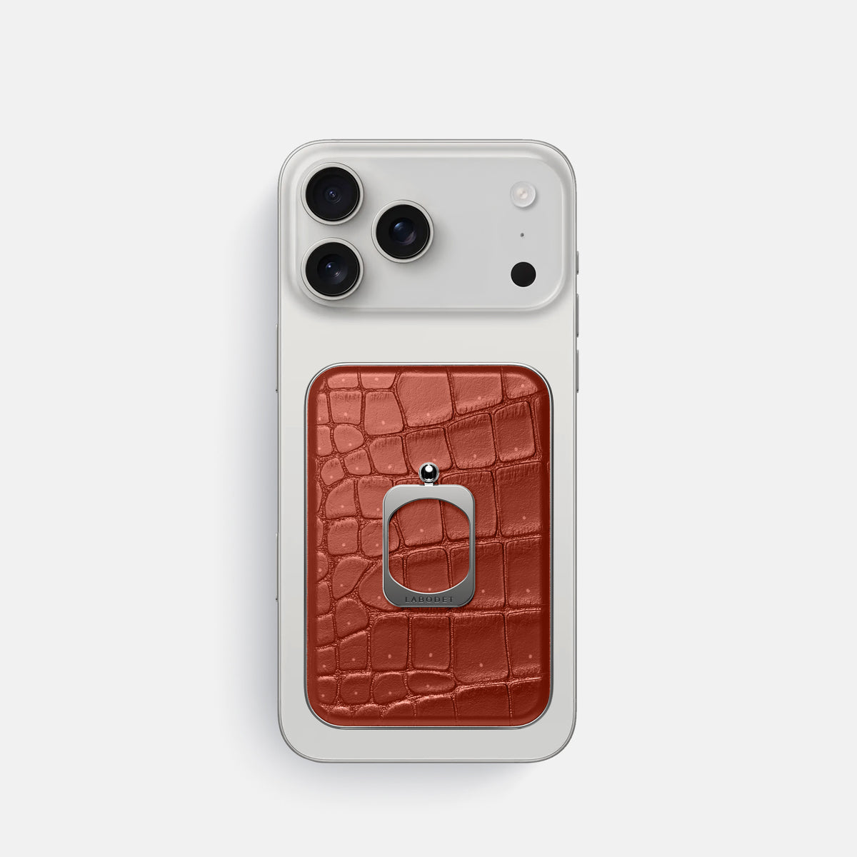 MagSafe Ring For iPhone 17 Pro In Porosus Crocodile -2 | Mahogany-Brown-Steel