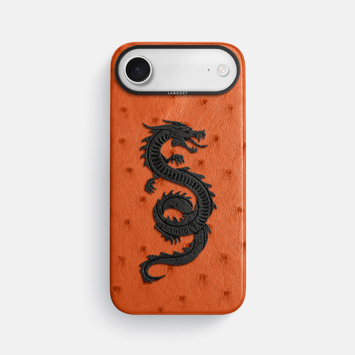Classic Case With Carbon Dragon For iPhone 17 Air In Ostrich -1 | Orange-Black