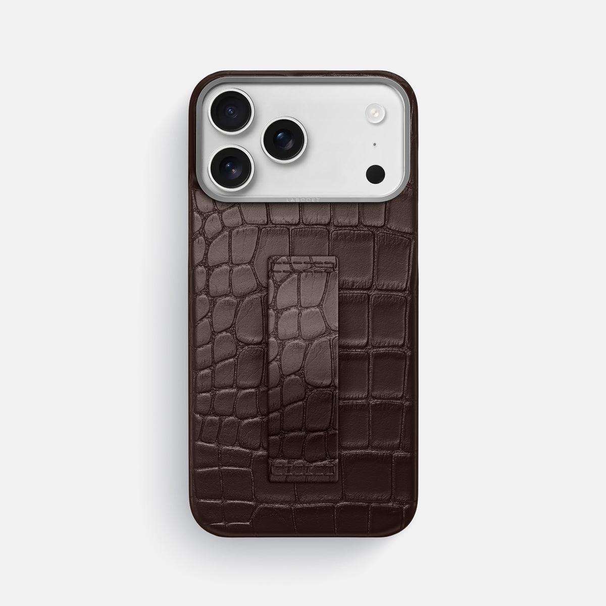 Finger Case For iPhone 17 Pro Max In Alligator -1 | Dark-Brown-Steel
