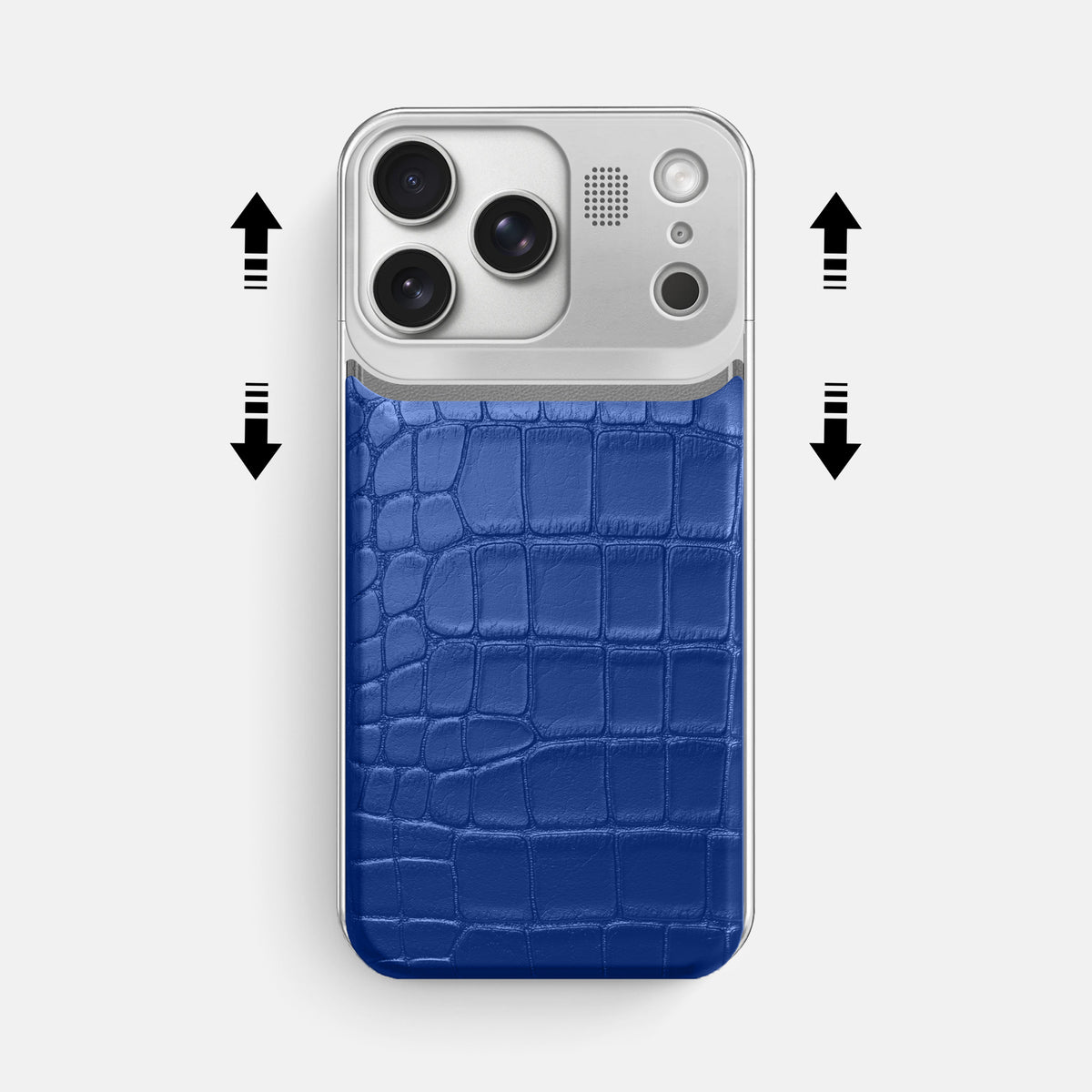 Metal Case For iPhone 17 Pro Max In Alligator -2 | Royal-Blue-Steel