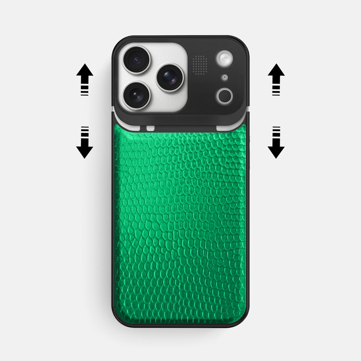Metal Case For iPhone 17 Pro Max In Lizard -2 | Apple-Green-Black