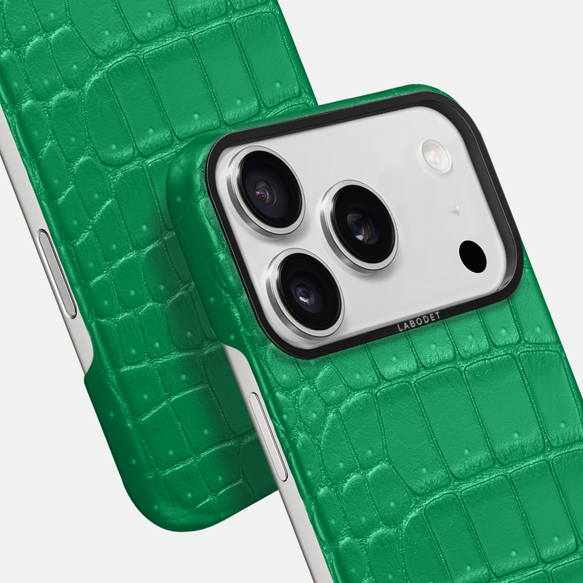 Classic Case For iPhone 17 Pro Max In Porosus Crocodile -6 | Cactus-Green-Black