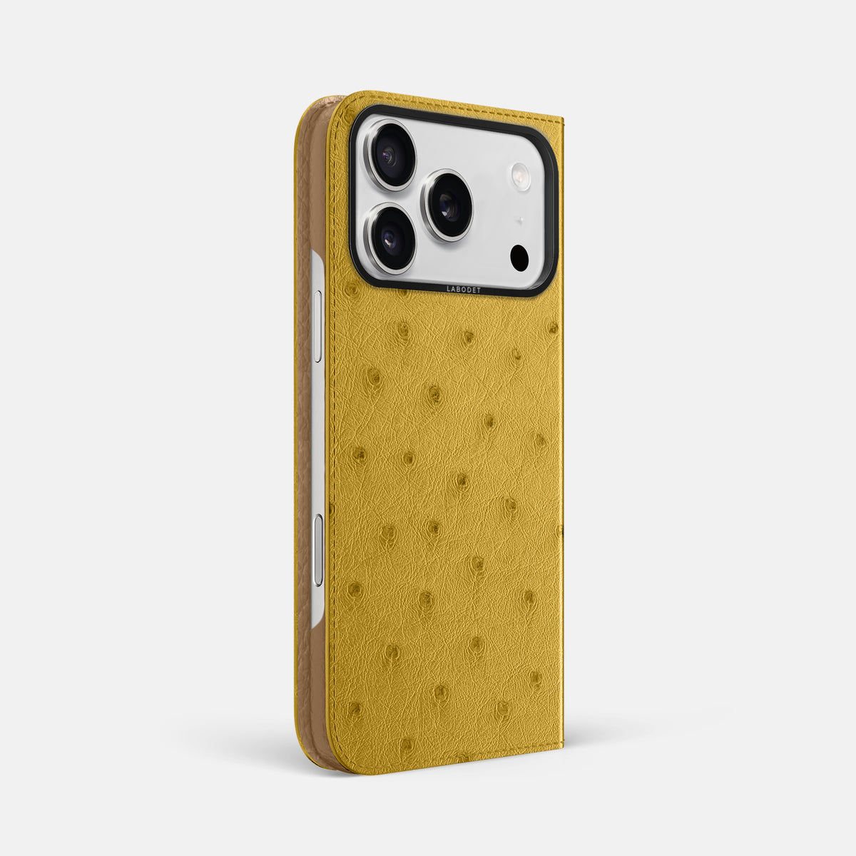 Folio Case For iPhone 17 Pro Max In Ostrich -1 | Gold-Black