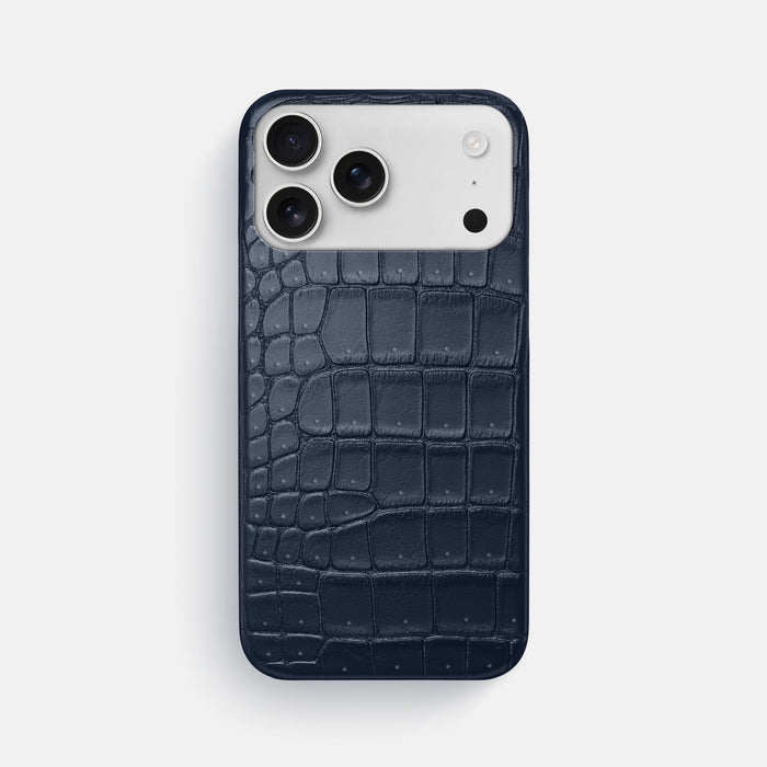 Slim Case For iPhone 18 Pro Max In Porosus Crocodile -1 | Deep-Blue-Sea