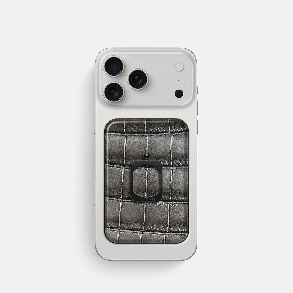 MagSafe Ring For iPhone 18 Pro In Patina Alligator -2 | Grey-Black