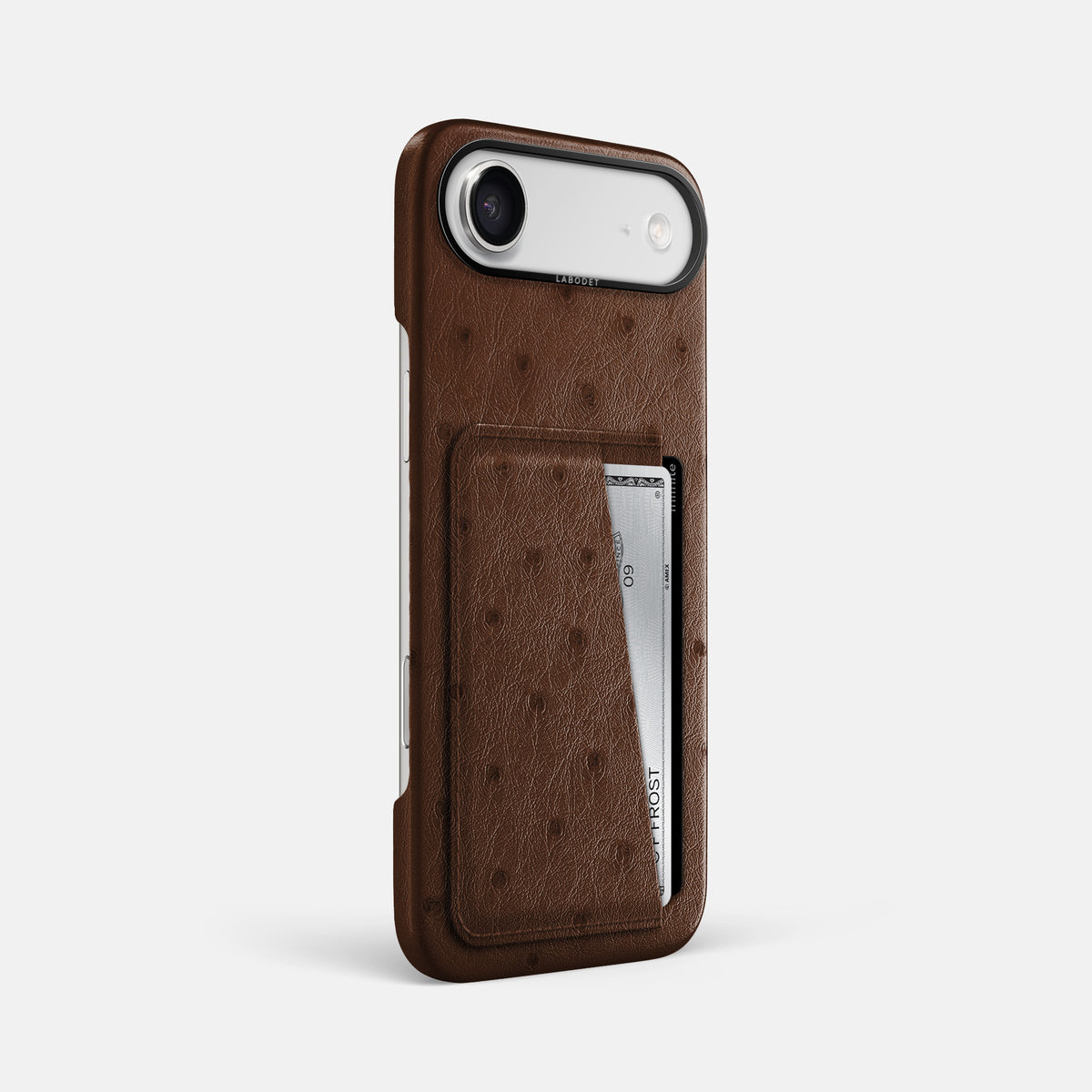 Double Card Case For iPhone 17 Air In Ostrich -2 | Chocolate-Black