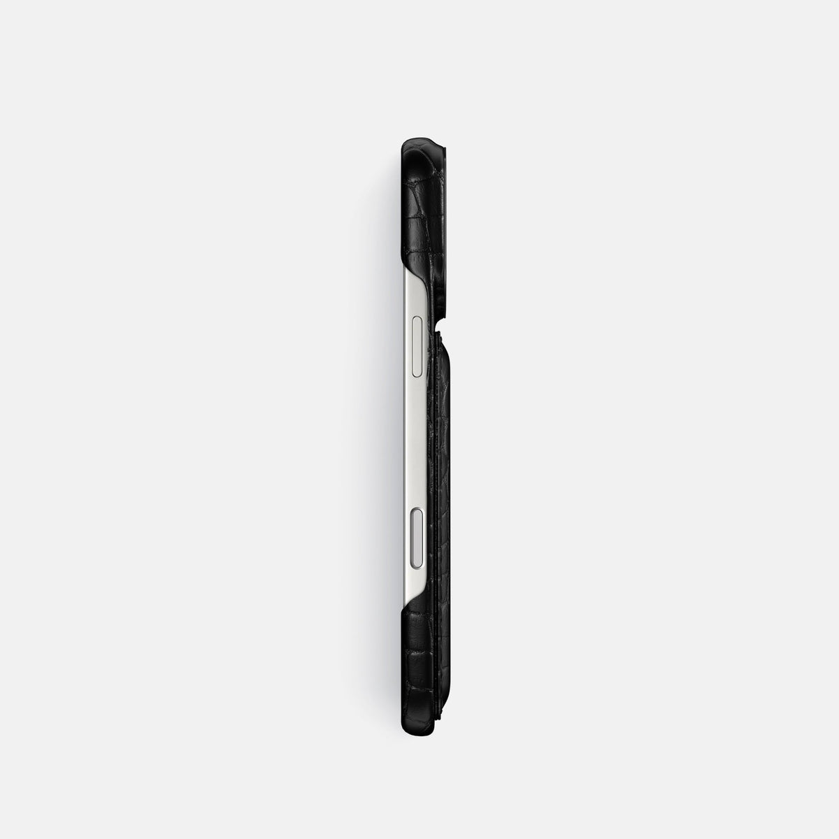 Double Card Case For iPhone 18 Pro In Alligator -3 | Black-Black