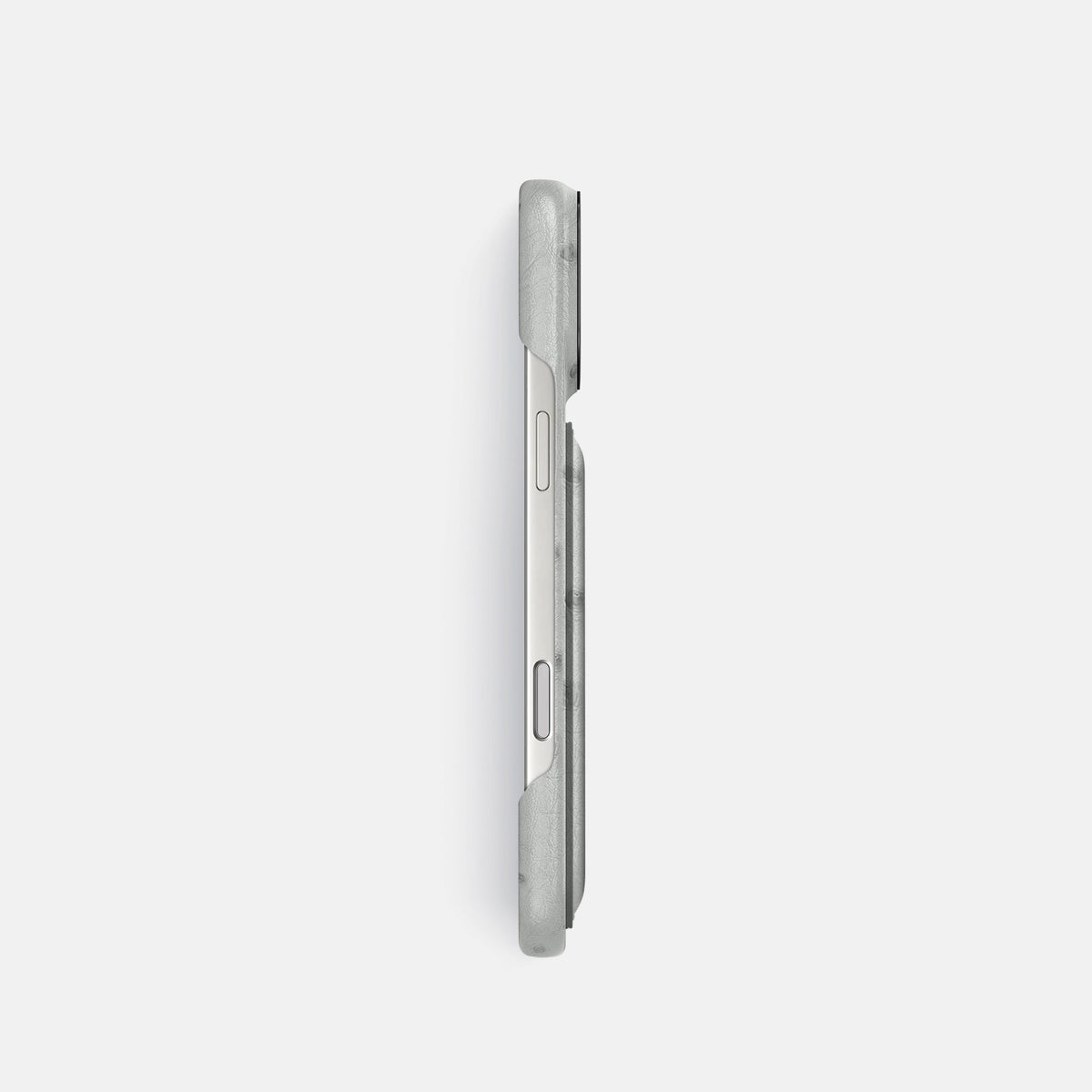 Double Card Case For iPhone 18 Pro In Ostrich -3 | White-Black