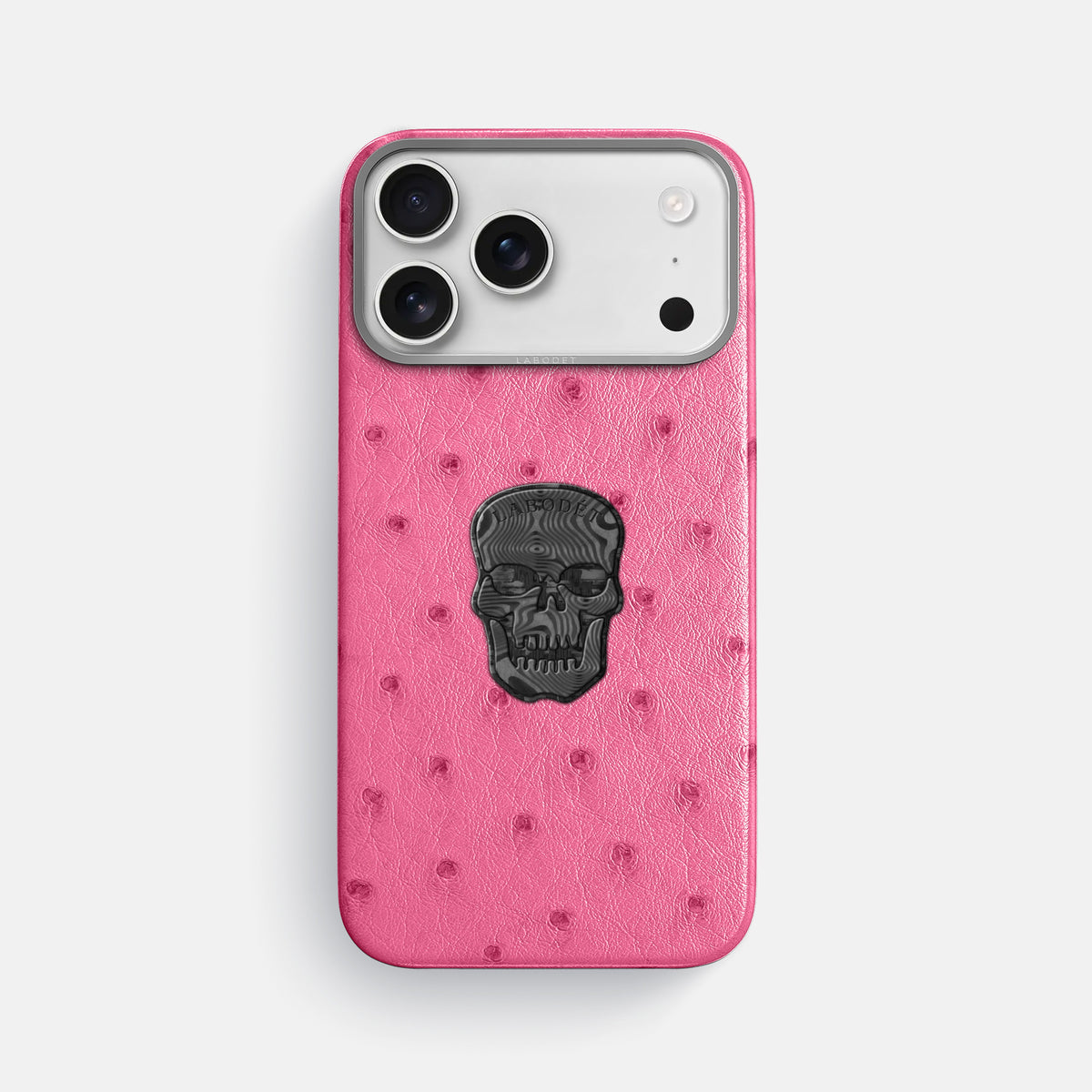 Classic Case With Carbon Skull For iPhone 17 Pro Max In Ostrich -1 | Pink-Steel