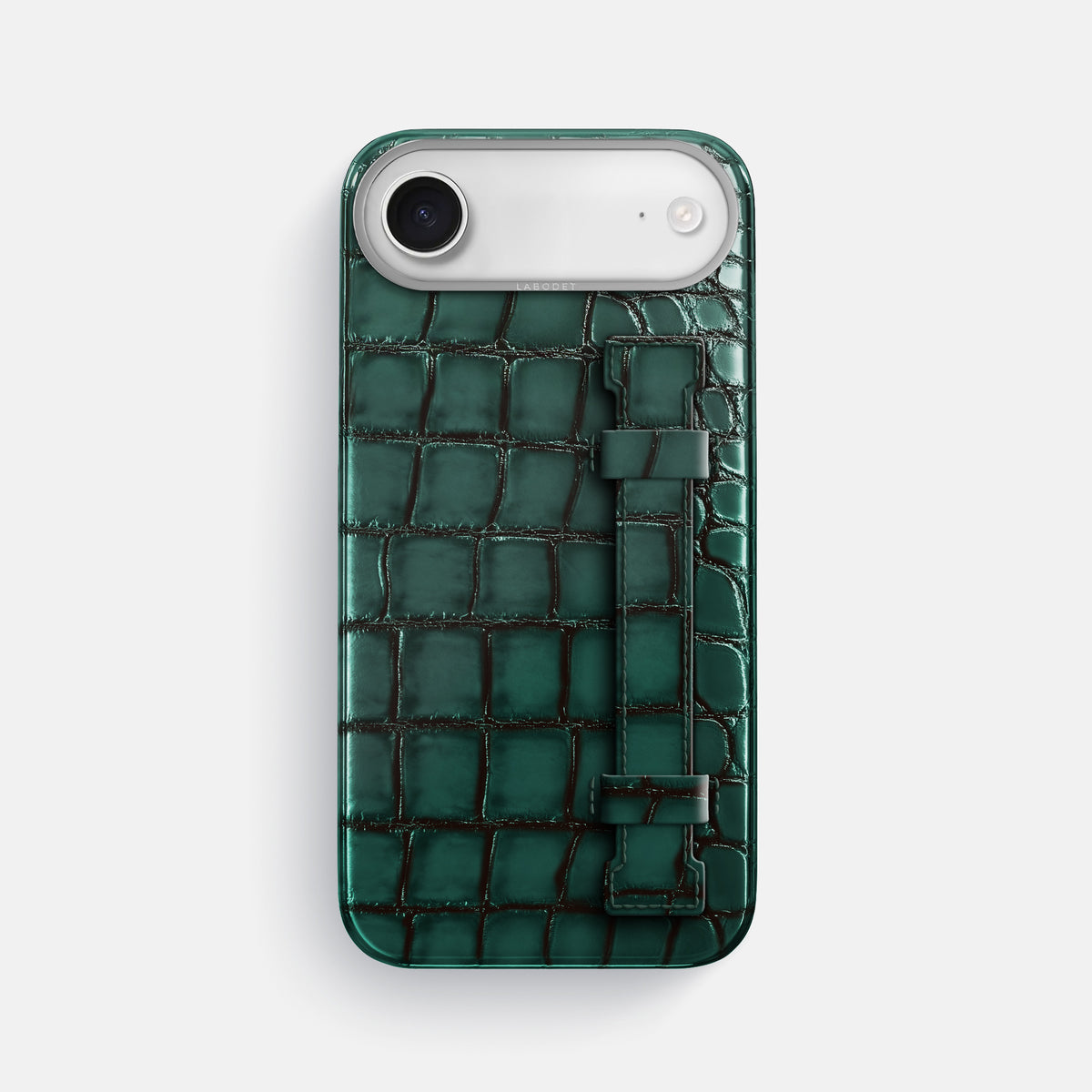 Handle Case For iPhone 17 Air In Patina Alligator -1 | Green-Steel