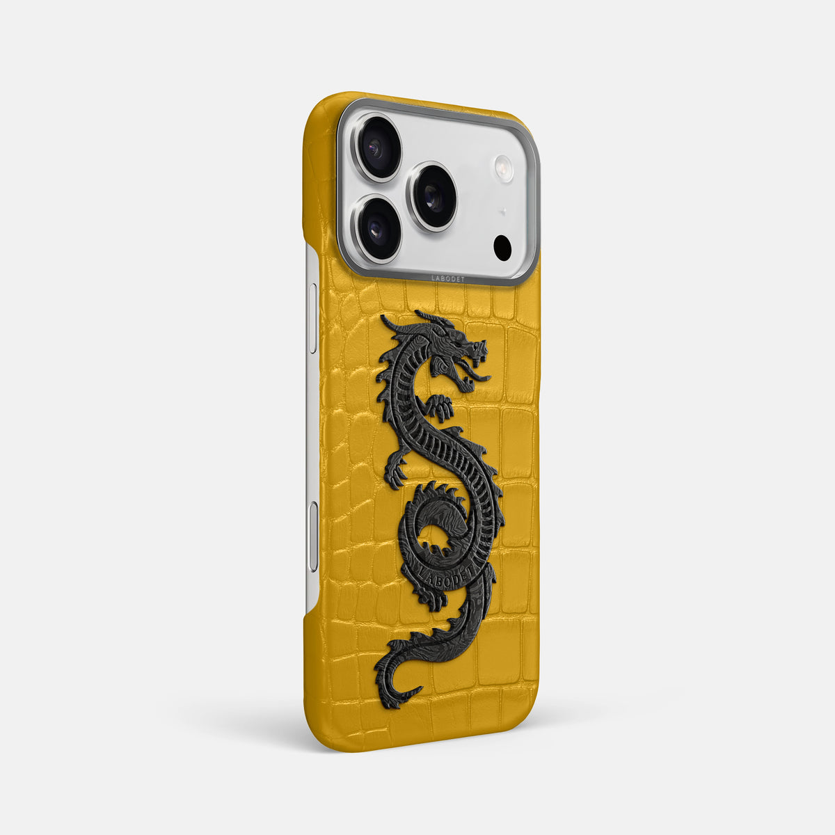 Classic Case With Carbon Dragon For iPhone 17 Pro Max In Alligator -2 | Yellow-Steel
