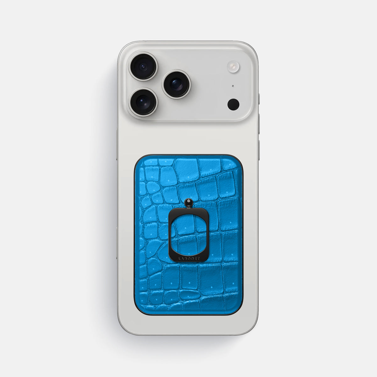 MagSafe Ring For iPhone 17 Pro Max In Porosus Crocodile -2 | Blue-Lagoon-Black
