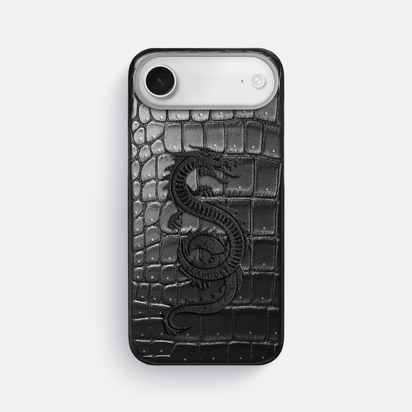 Classic Case With Carbon Dragon For iPhone 17 Air In Porosus Crocodile