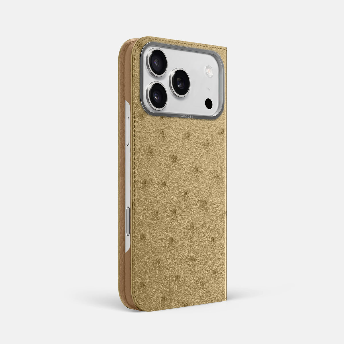 Folio Case For iPhone 17 Pro Max In Ostrich -1 | Desert-Sand-Steel