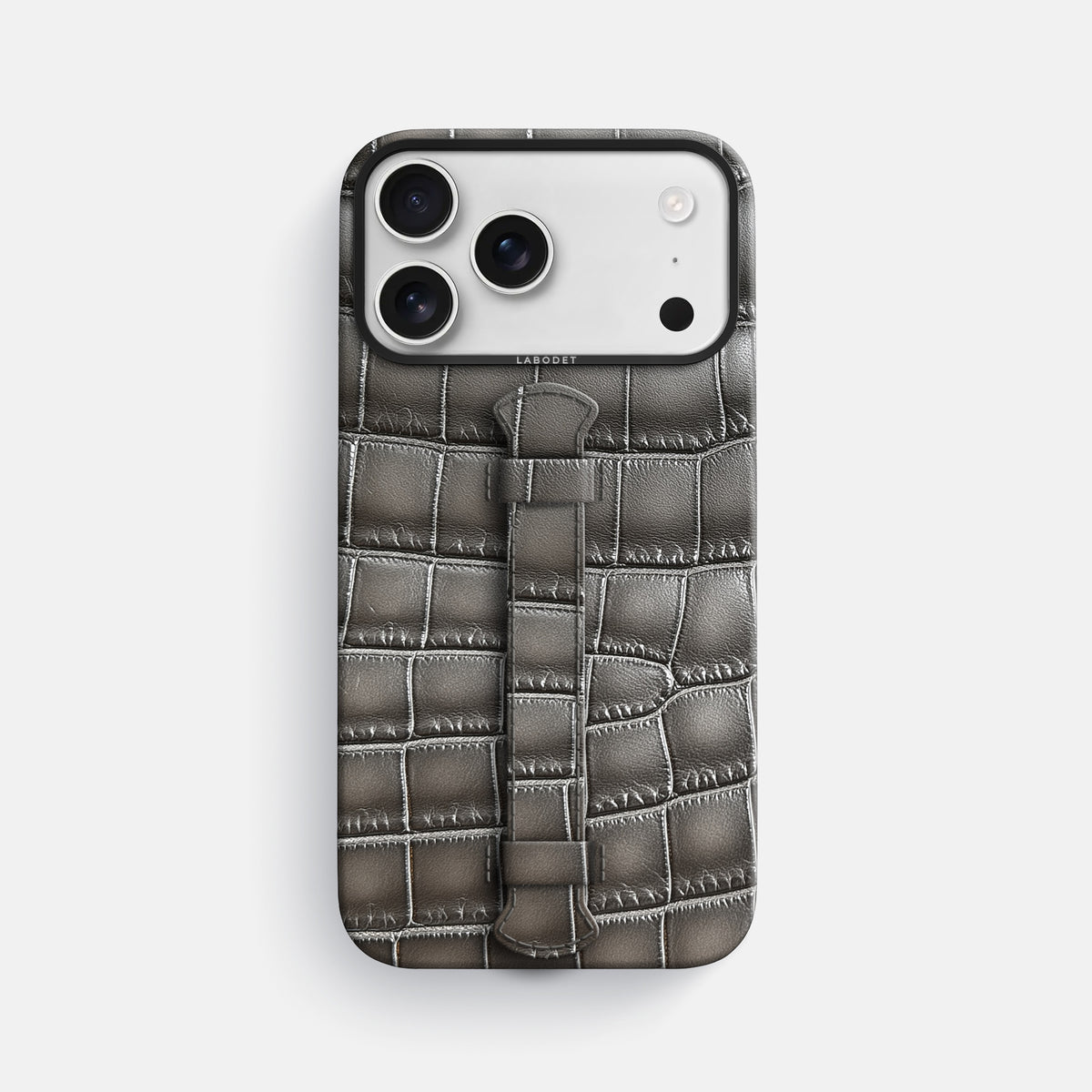 Center Handle For iPhone 17 Pro Max In Patina Alligator -1 | Grey-Black