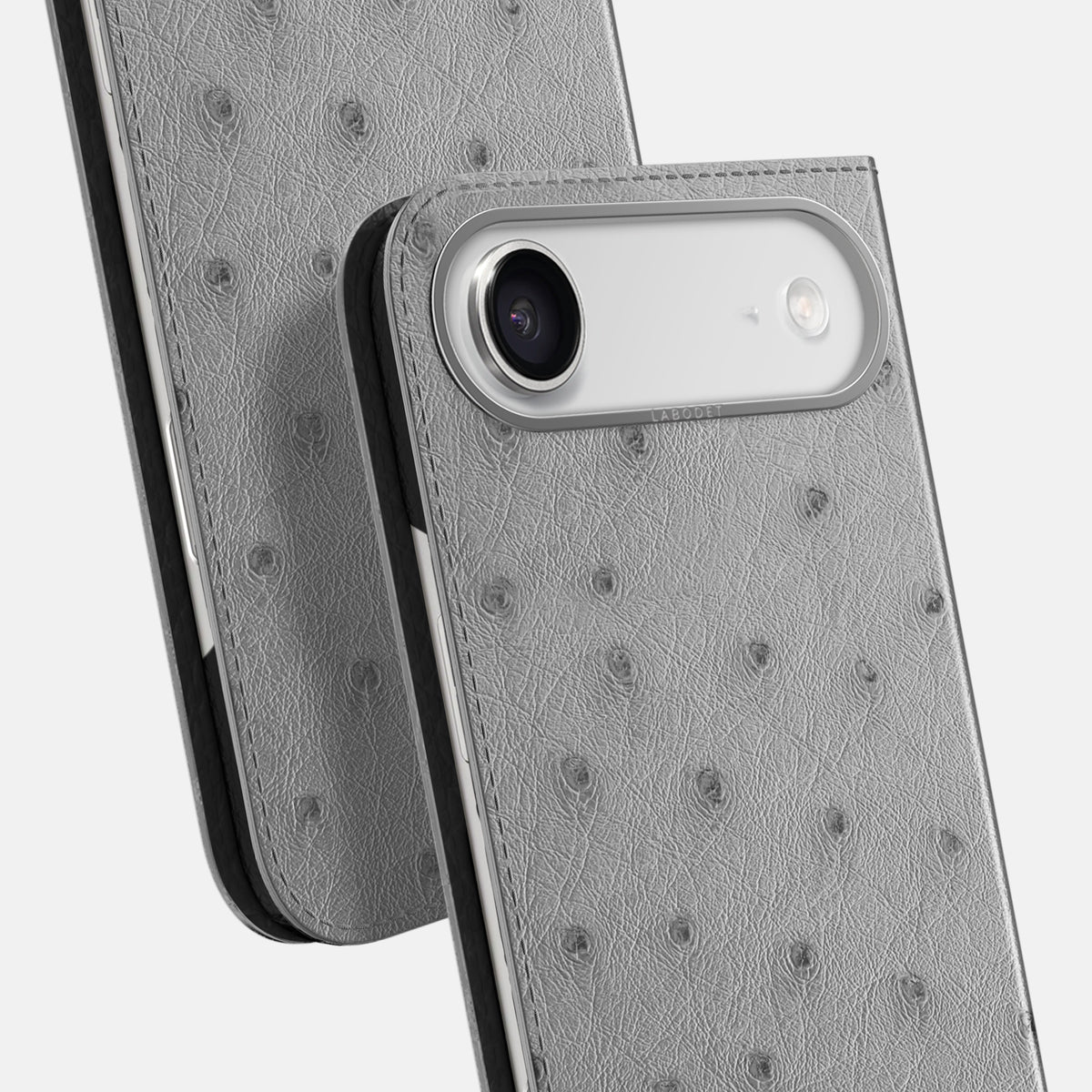 Folio Case For iPhone 17 Air In Ostrich -5 | Silver-Steel