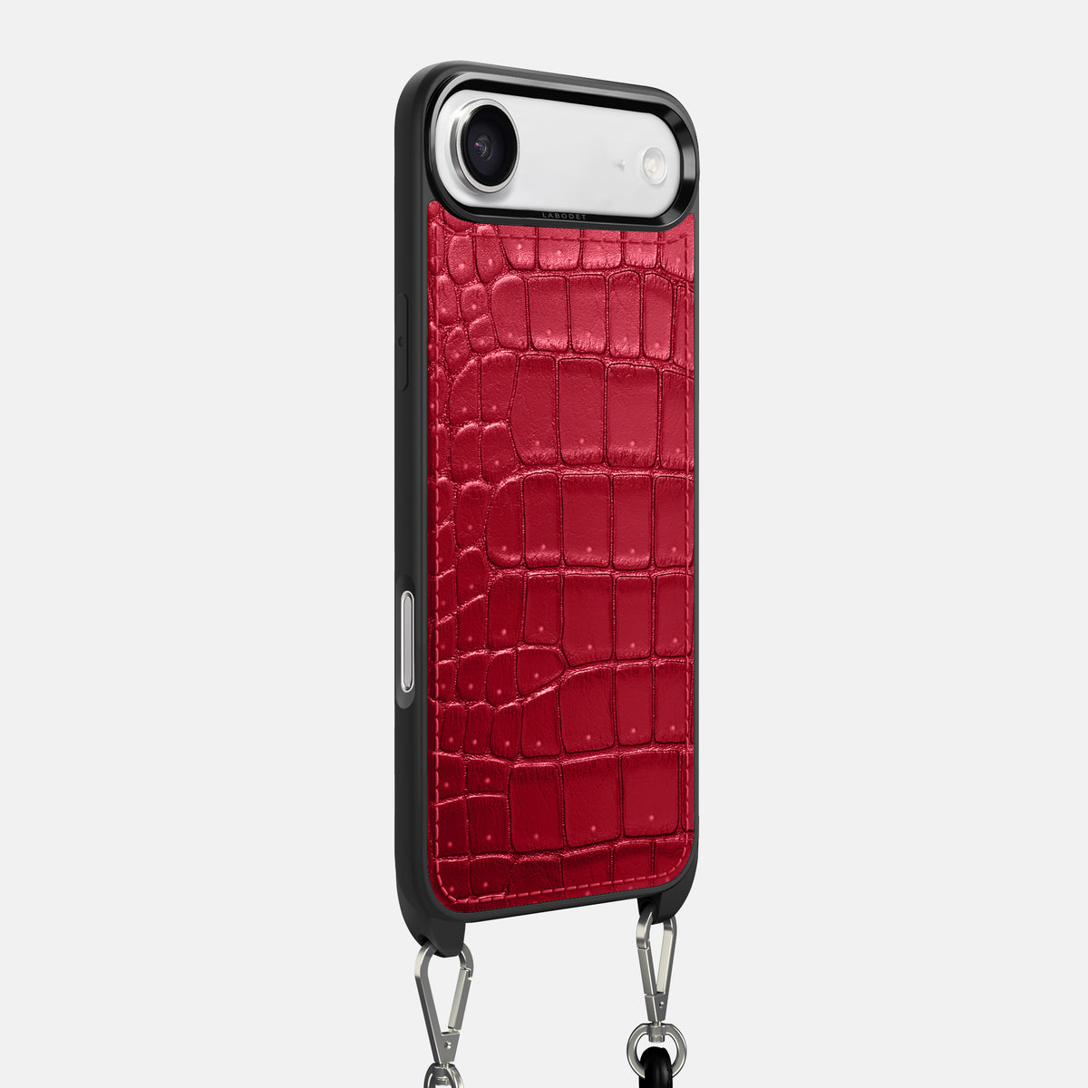 Crossbody Sport Case For iPhone 17 Air In Porosus Crocodile -2 | Burgundy
