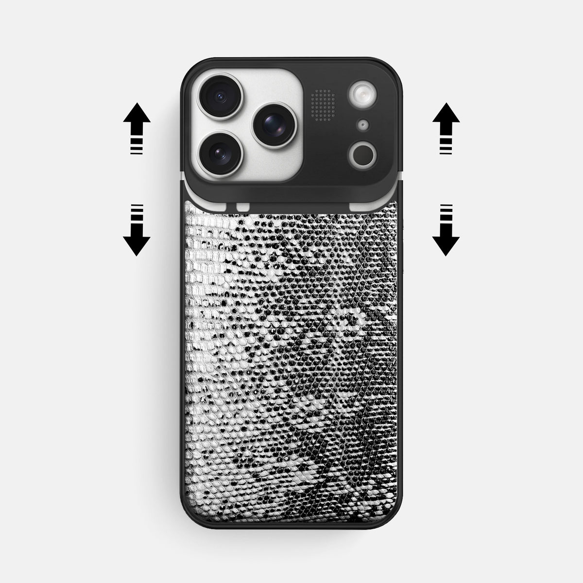 Metal Case For iPhone 17 Pro Max In Himalayan Lizard -2 | Dark-Black