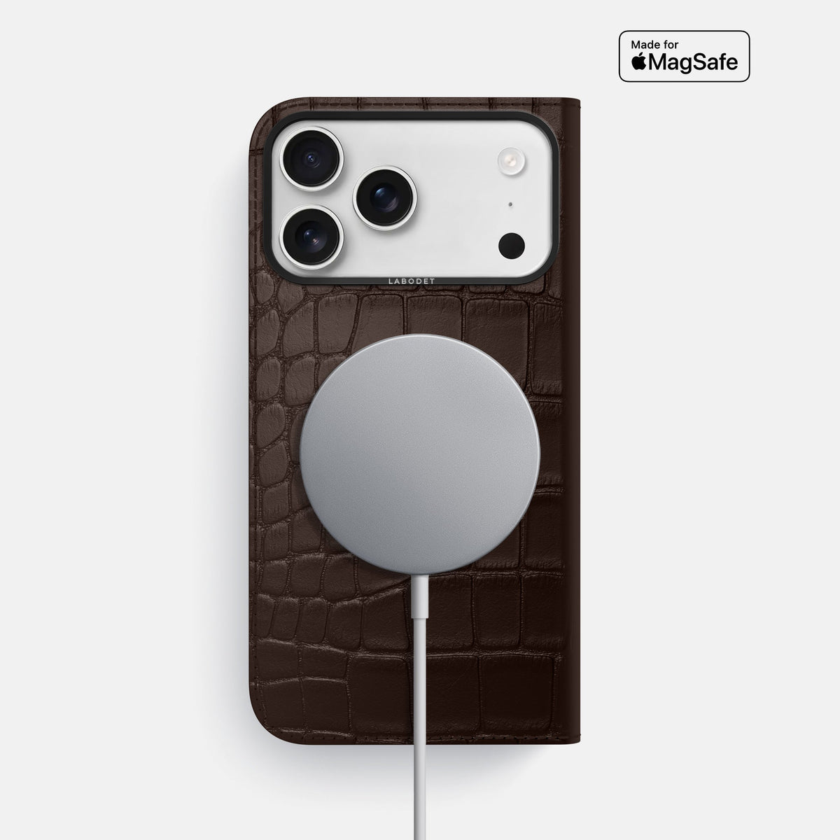 Folio Case For iPhone 18 Pro Max In Alligator -3 | Dark-Brown-Black