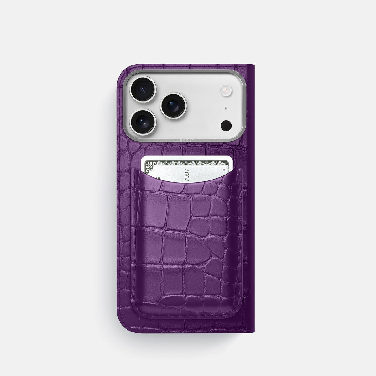 Folio Case with Card For iPhone 17 Pro In Alligator -3 | Purple-Steel
