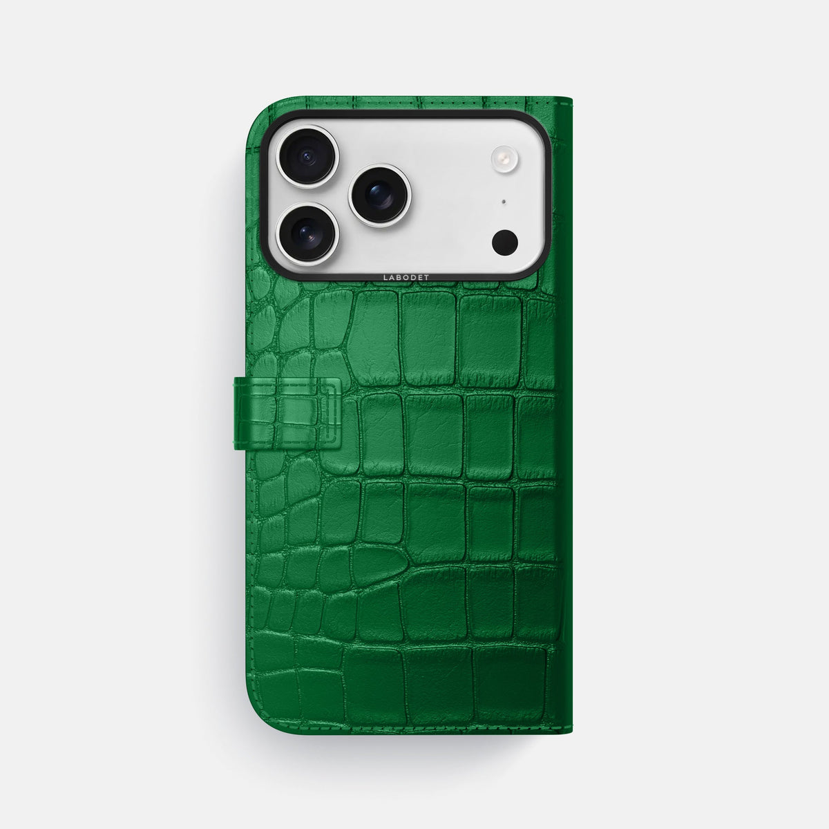 Folio Case with Clasp For iPhone 18 Pro Max In Alligator -3 | Forest-Green-Black