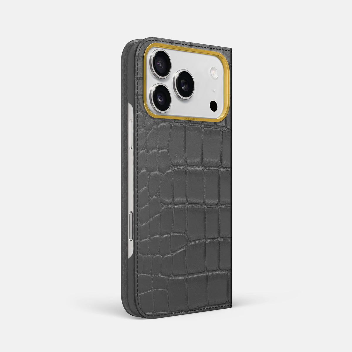 Folio Case For iPhone 17 Pro Max In Alligator -1 | Grey-Gold