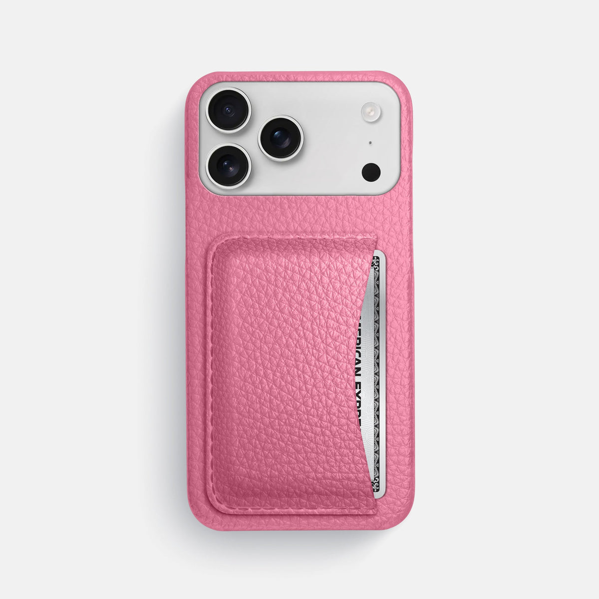 Slim Card Case For iPhone 18 Pro Max In Calf -1 | Pink